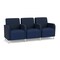 Lesro Siena 3 Seat Tandem Seating, Brushed Steel, RF Blueberry Back, MD Ink Seat, RF Blueberry Panels SN3103 - alternate 1